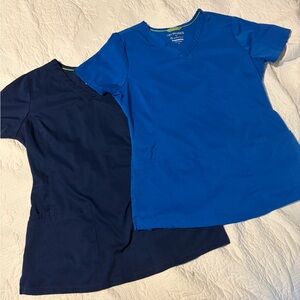Healing Hands Women's Tops in Navy and Royal Blue